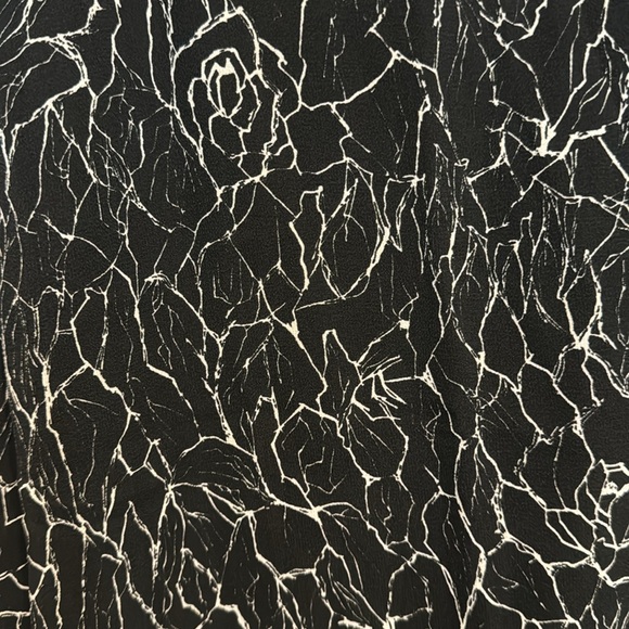 Babaton silk dress. Ankle length black with white pattern. - Picture 3 of 7